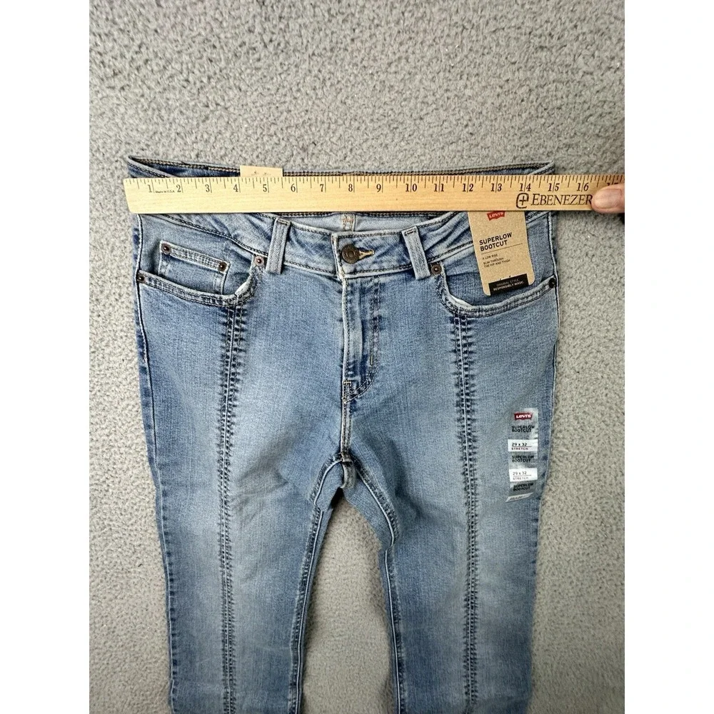 Levi's Superlow Bootcut Seamed Jeans Blue 29X32 Light Wash NWT